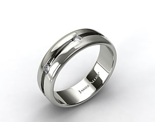 18k White Gold 7.5mm Half-Bezel Diamond Eternity Ring